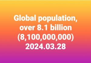 Global population - over 8.1 billion